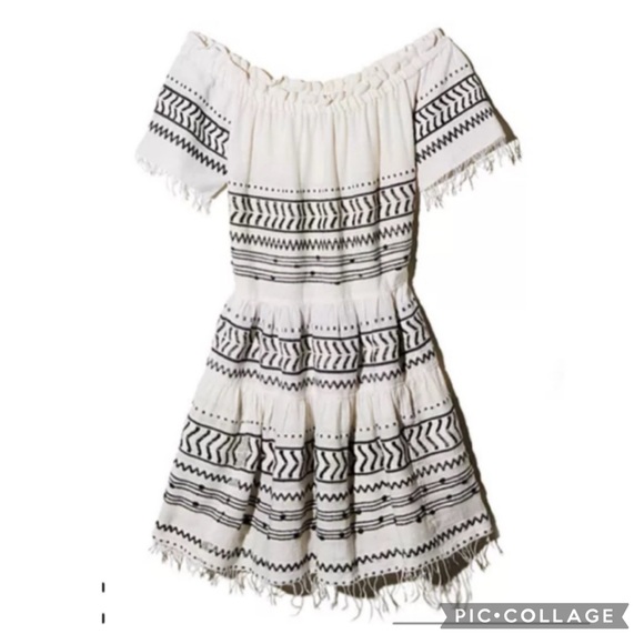 LEMLEM MAYA OFF THE SHOULDER EMBROIDERED DRESS MADE IN ETHIOPIA - Picture 1 of 4